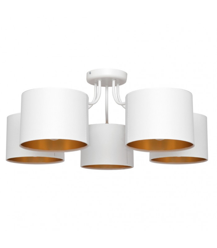 Alba Multi Arm Semi Flush Ceiling Light White Gold 70cm
