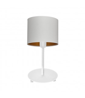 Alba Table Lamp With Round Shade White Gold 20cm