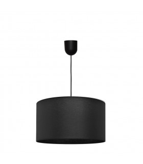 Alba Cylindrical Pendant Ceiling Light Black 45cm