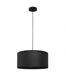 Alba Cylindrical Pendant Ceiling Light Black 40cm