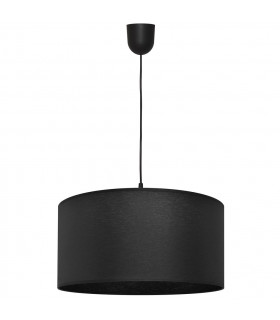 Alba Cylindrical Pendant Ceiling Light Black 40cm-1