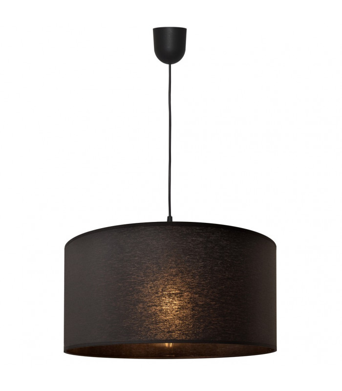 Alba Cylindrical Pendant Ceiling Light Black 40cm-6