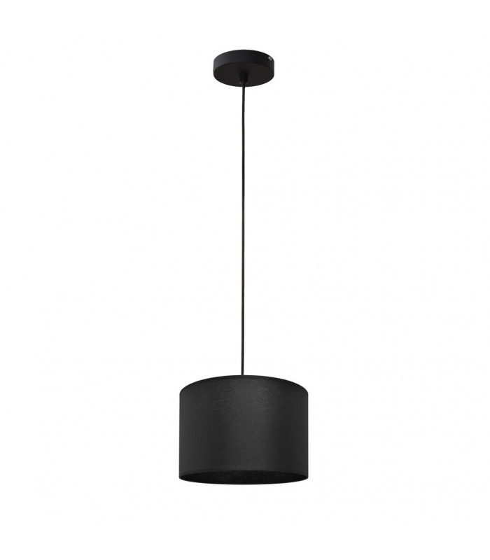 Alba Cylindrical Pendant Ceiling Light Black 20cm