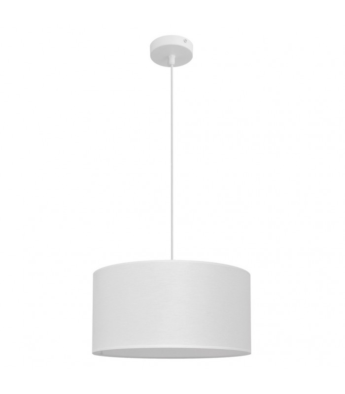 Alba Cylindrical Pendant Ceiling Light White 40cm