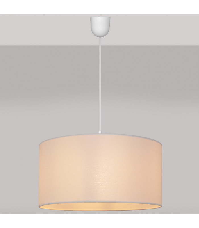 Alba Cylindrical Pendant Ceiling Light White 40cm-3