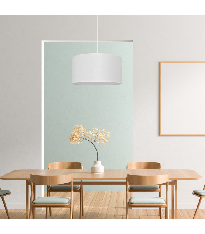 Alba Cylindrical Pendant Ceiling Light White 40cm-4
