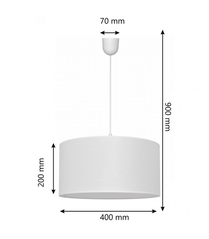 Alba Cylindrical Pendant Ceiling Light White 40cm-5
