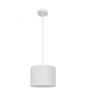 Alba Cylindrical Pendant Ceiling Light White 20cm