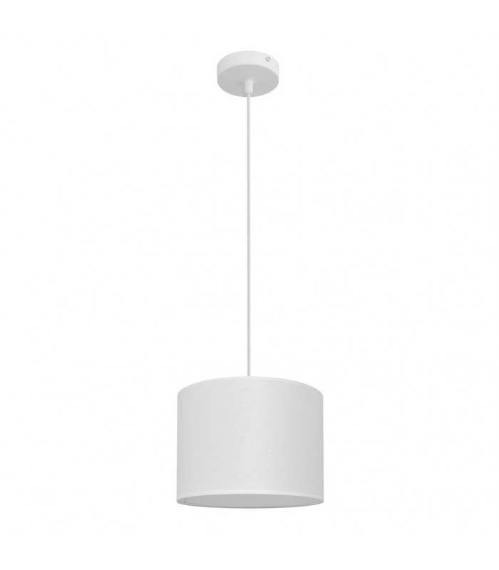 Alba Cylindrical Pendant Ceiling Light White 20cm