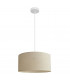 Alba Cylindrical Pendant Ceiling Light Ecru White 40cm