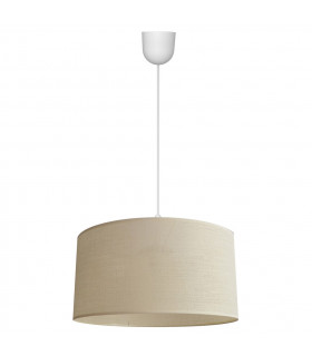 Alba Cylindrical Pendant Ceiling Light Ecru White 40cm-1