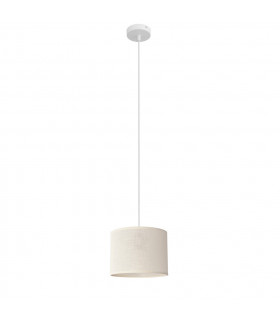 Alba Cylindrical Pendant Ceiling Light Ecru White 20cm