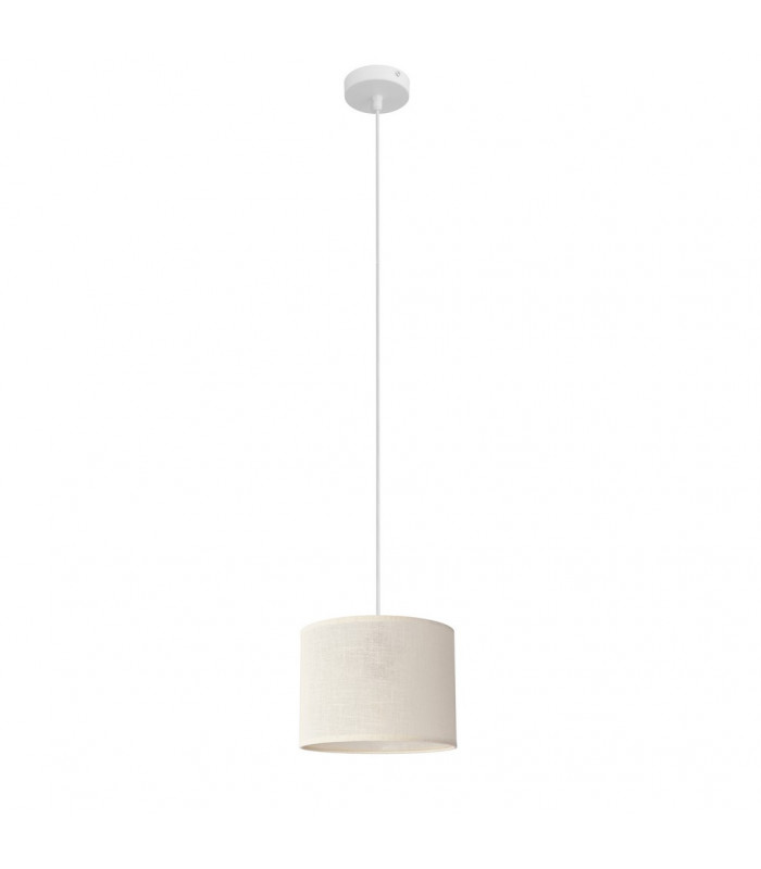 Alba Cylindrical Pendant Ceiling Light Ecru White 20cm