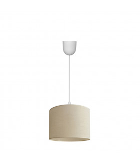 Alba Cylindrical Pendant Ceiling Light Ecru White 20cm