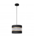 Helen Cylindrical Pendant Ceiling Light Black Gold 20cm