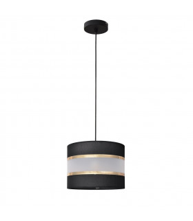 Helen Cylindrical Pendant Ceiling Light Black Gold 20cm