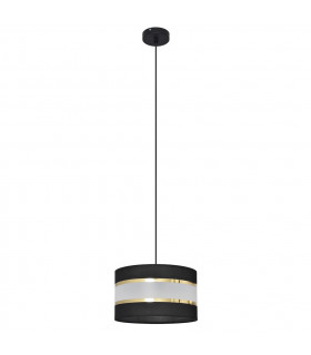 Helen Cylindrical Pendant Ceiling Light Black Gold 25cm-1
