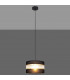 Helen Cylindrical Pendant Ceiling Light Black Gold 25cm-3