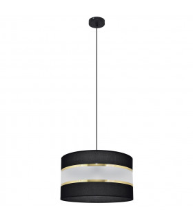 Helen Cylindrical Pendant Ceiling Light Black Gold 35cm