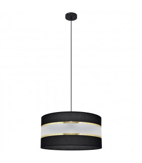 Helen Cylindrical Pendant Ceiling Light Black Gold 40cm-1