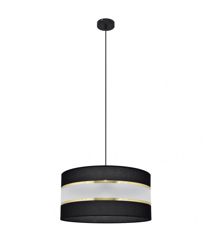 Helen Cylindrical Pendant Ceiling Light Black Gold 40cm-1