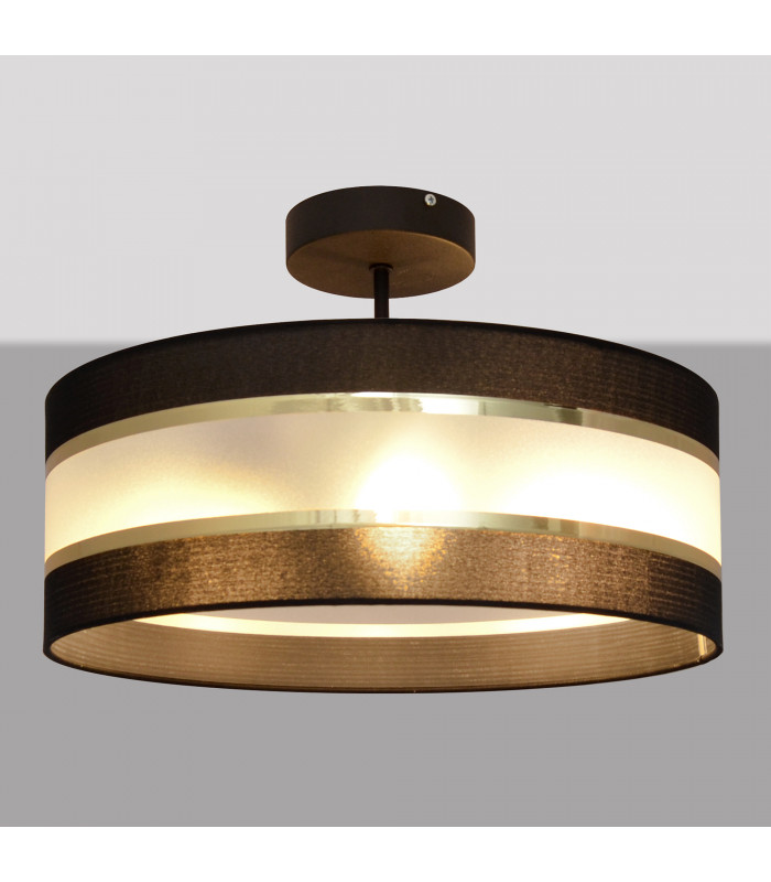 Helen Cylindrical Pendant Ceiling Light Black Gold 40cm-2