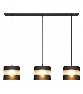 Helen Straight Bar Pendant Ceiling Light Black Gold 65cm