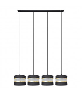 Helen Straight Bar Pendant Ceiling Light Black Gold 100cm