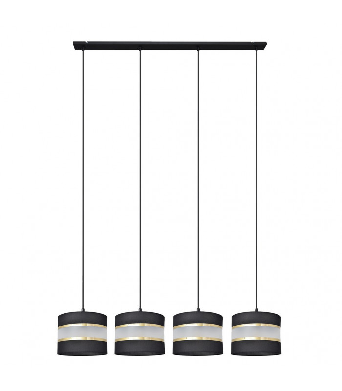 Helen Straight Bar Pendant Ceiling Light Black Gold 100cm