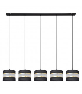 Helen Straight Bar Pendant Ceiling Light Black Gold 115cm-1