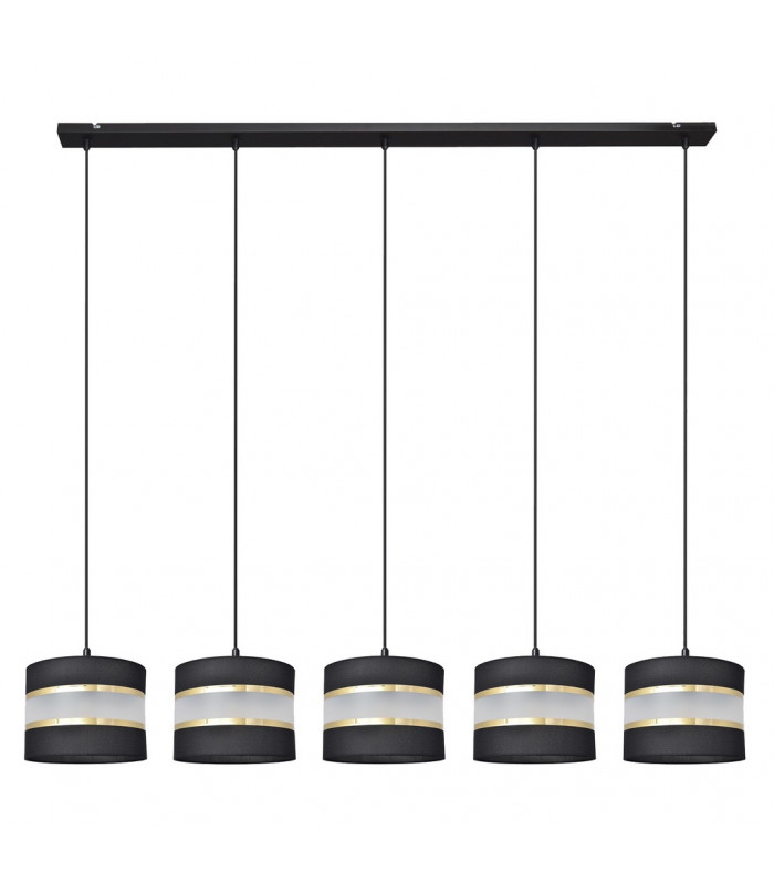 Helen Straight Bar Pendant Ceiling Light Black Gold 115cm-1