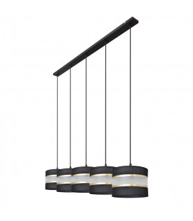 Helen Straight Bar Pendant Ceiling Light Black Gold 115cm-2