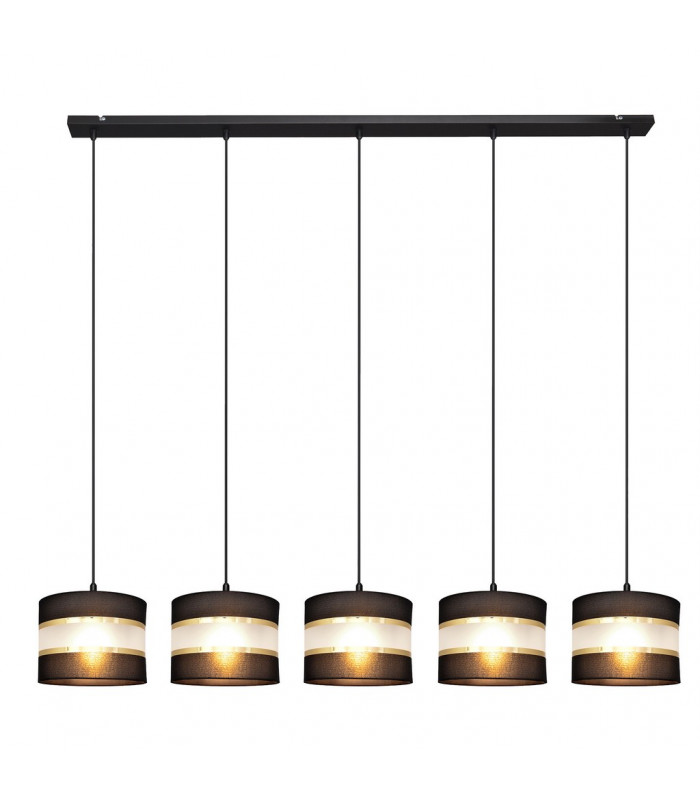 Helen Straight Bar Pendant Ceiling Light Black Gold 115cm-3