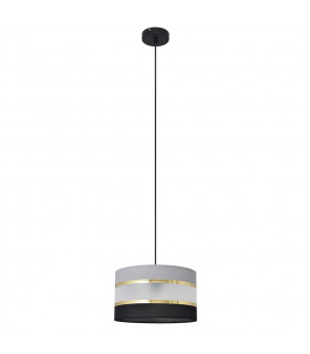 Helen Cylindrical Pendant Ceiling Light Black Gold Grey 25cm-1