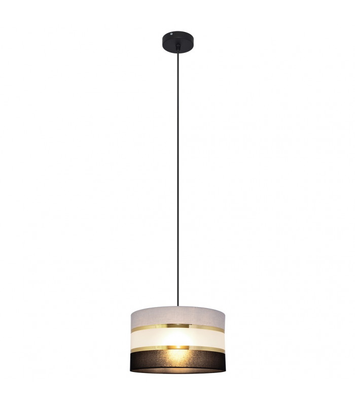 Helen Cylindrical Pendant Ceiling Light Black Gold Grey 25cm-2