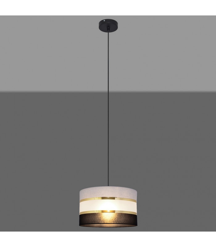 Helen Cylindrical Pendant Ceiling Light Black Gold Grey 25cm-4