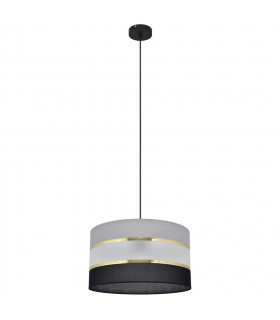 Helen Cylindrical Pendant Ceiling Light Black Gold Grey 35cm