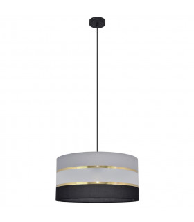 Helen Cylindrical Pendant Ceiling Light Black Gold Grey 40cm