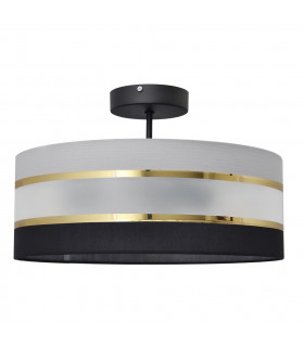 Helen Cylindrical Ceiling Light Black Gold Grey 40cm-1