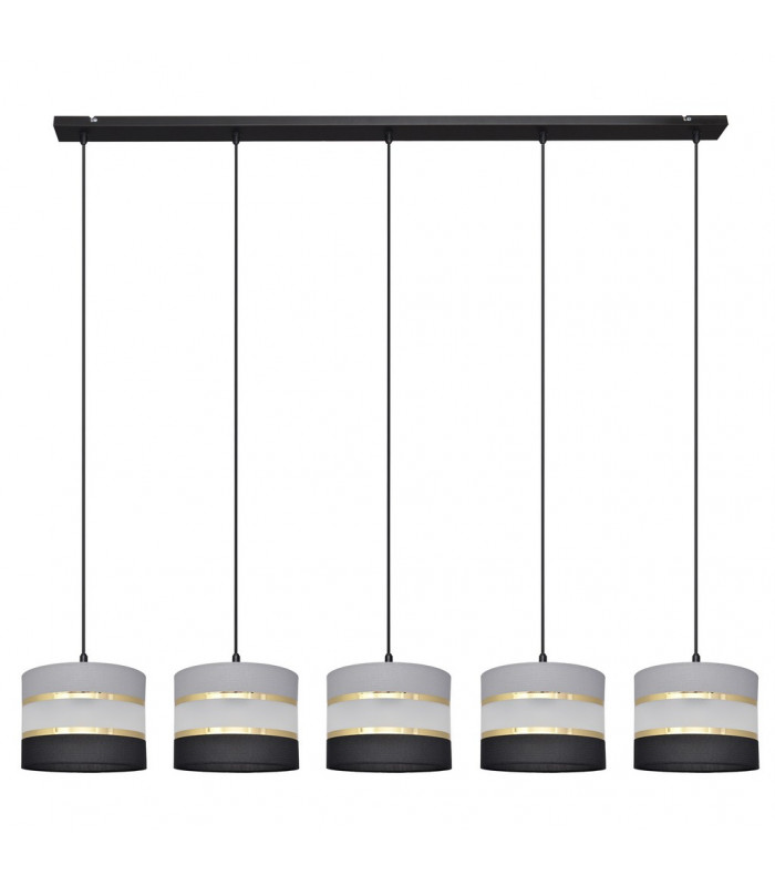 Helen Straight Bar Pendant Ceiling Light Black Gold Grey 115cm