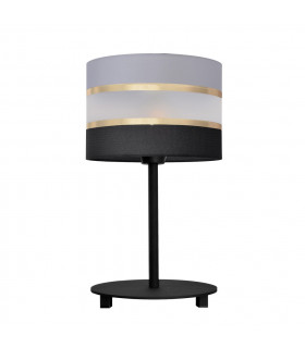 Helen Table Lamp With Round Shade Black Gold Grey 20cm