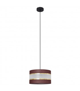 Helen Cylindrical Pendant Ceiling Light Brown Gold Black 25cm-1