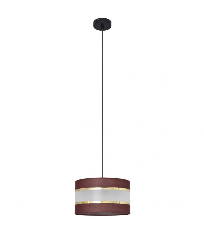 Helen Cylindrical Pendant Ceiling Light Brown Gold Black 25cm-1