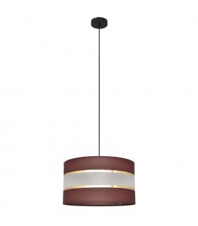 Helen Cylindrical Pendant Ceiling Light Brown Gold Black 35cm