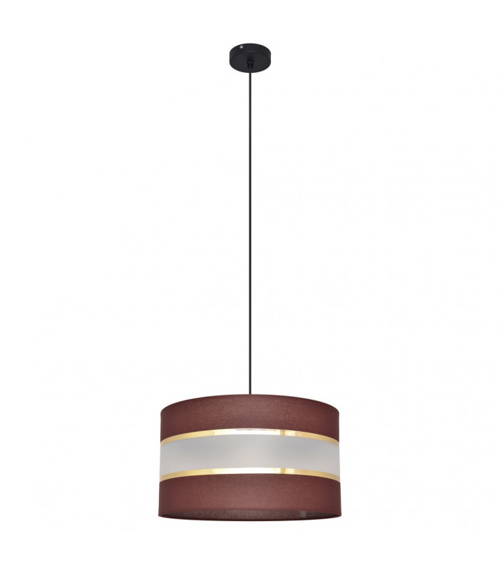 Helen Cylindrical Pendant Ceiling Light Brown Gold Black 35cm