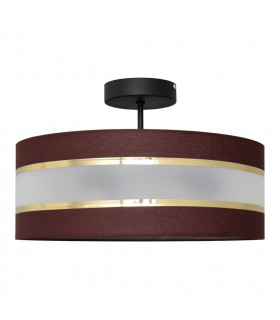 Helen Cylindrical Ceiling Light Brown Gold Black 40cm-1