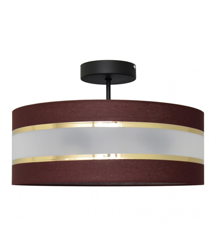Helen Cylindrical Ceiling Light Brown Gold Black 40cm-1