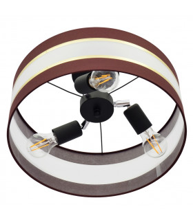 Helen Cylindrical Ceiling Light Brown Gold Black 40cm-2