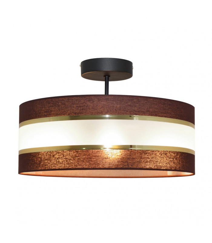 Helen Cylindrical Ceiling Light Brown Gold Black 40cm-4