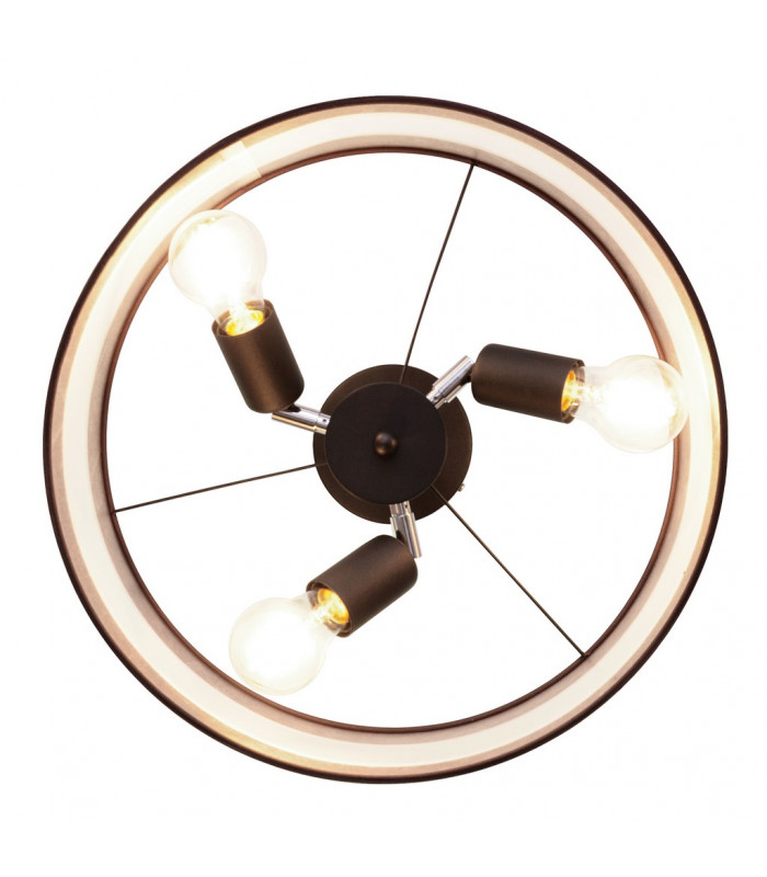 Helen Cylindrical Ceiling Light Brown Gold Black 40cm-5